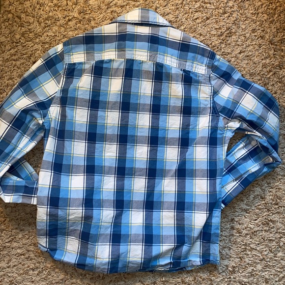 Abercrombie boys size small blue, white and yellow plaid button down. - Picture 4 of 4